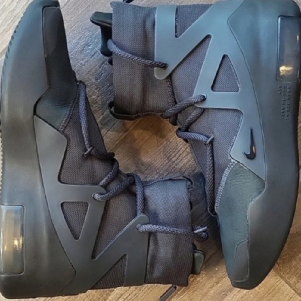 Nike Air Fear of God 1 Triple Black Off Noir Suede Sneakers, Men's 6, W 7.5 - Picture 7 of 16